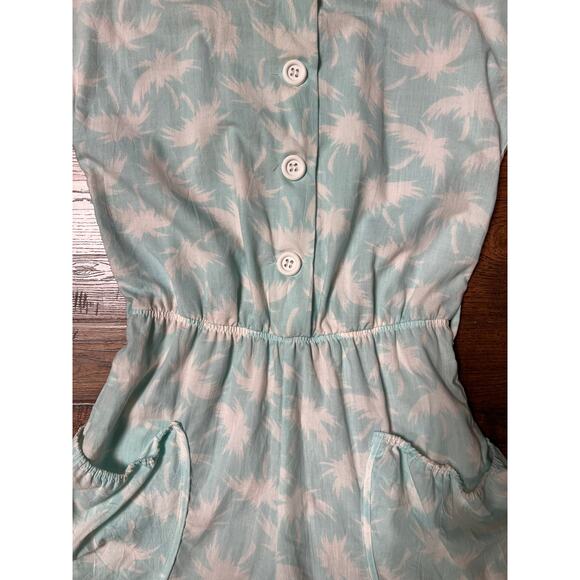 Vintage Clothing One Piece Jumper White Palm Trees on Baby Blue Medium Dandelion - Picture 5 of 11